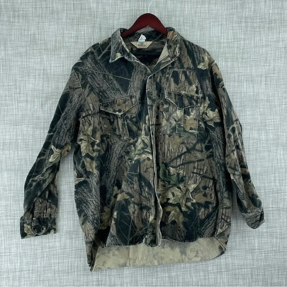 Vintage Redhead Mens Size 2X long sleeve real tree camo thick flannel shirt 1437 - Picture 1 of 8